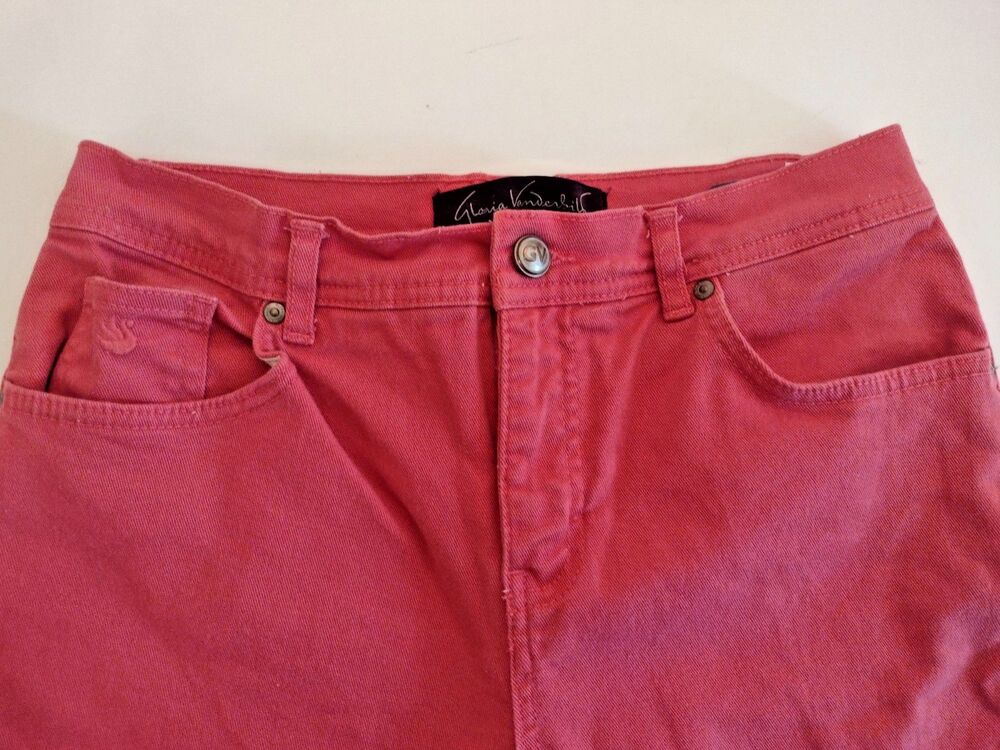 Gloria Vanderbilt Womens Size 8 Short Amanda Straight Leg Coral Denim Jeans - Picture 4 of 9